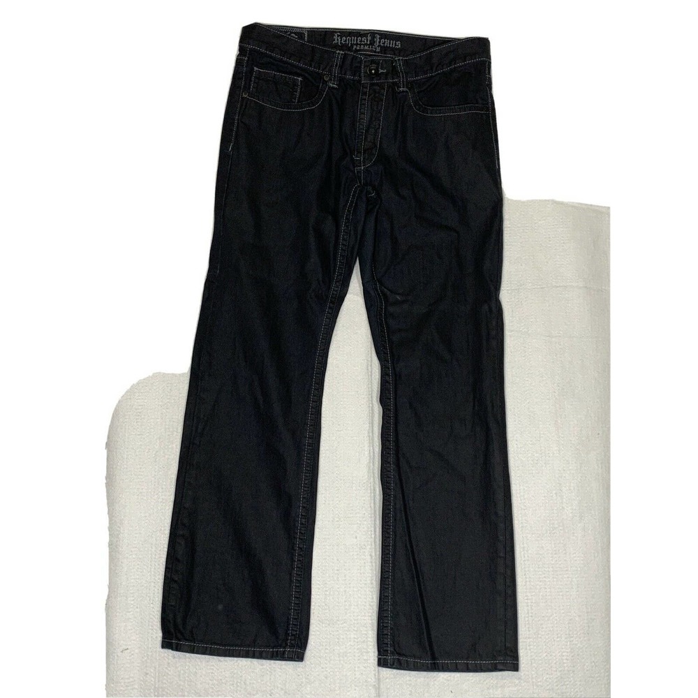Mens Request Dark Blue Denim Jeans 32x30 Straight